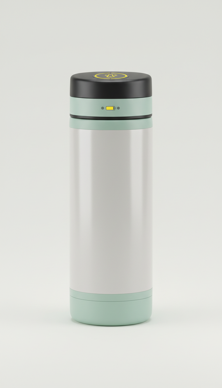 Smart insulated water bottle with temperature display